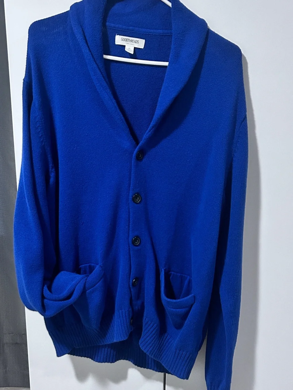 Goodthreads Cobalt Blue Shawl-Collar Button Cardigan
